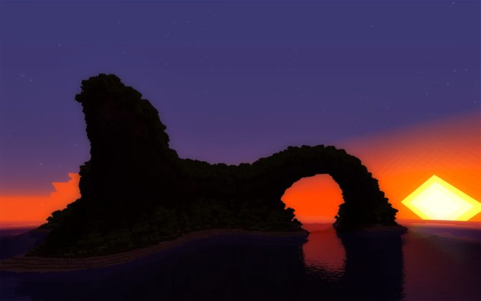 Eldaria Islands - Sunset behind an arch