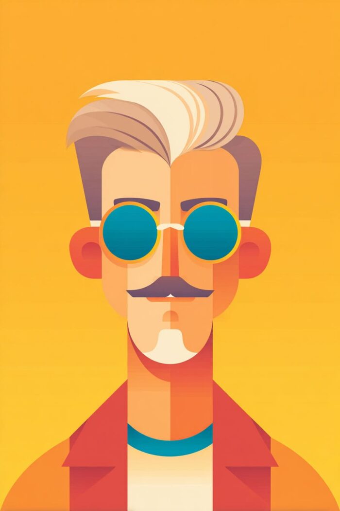 pop art man with sunglasses